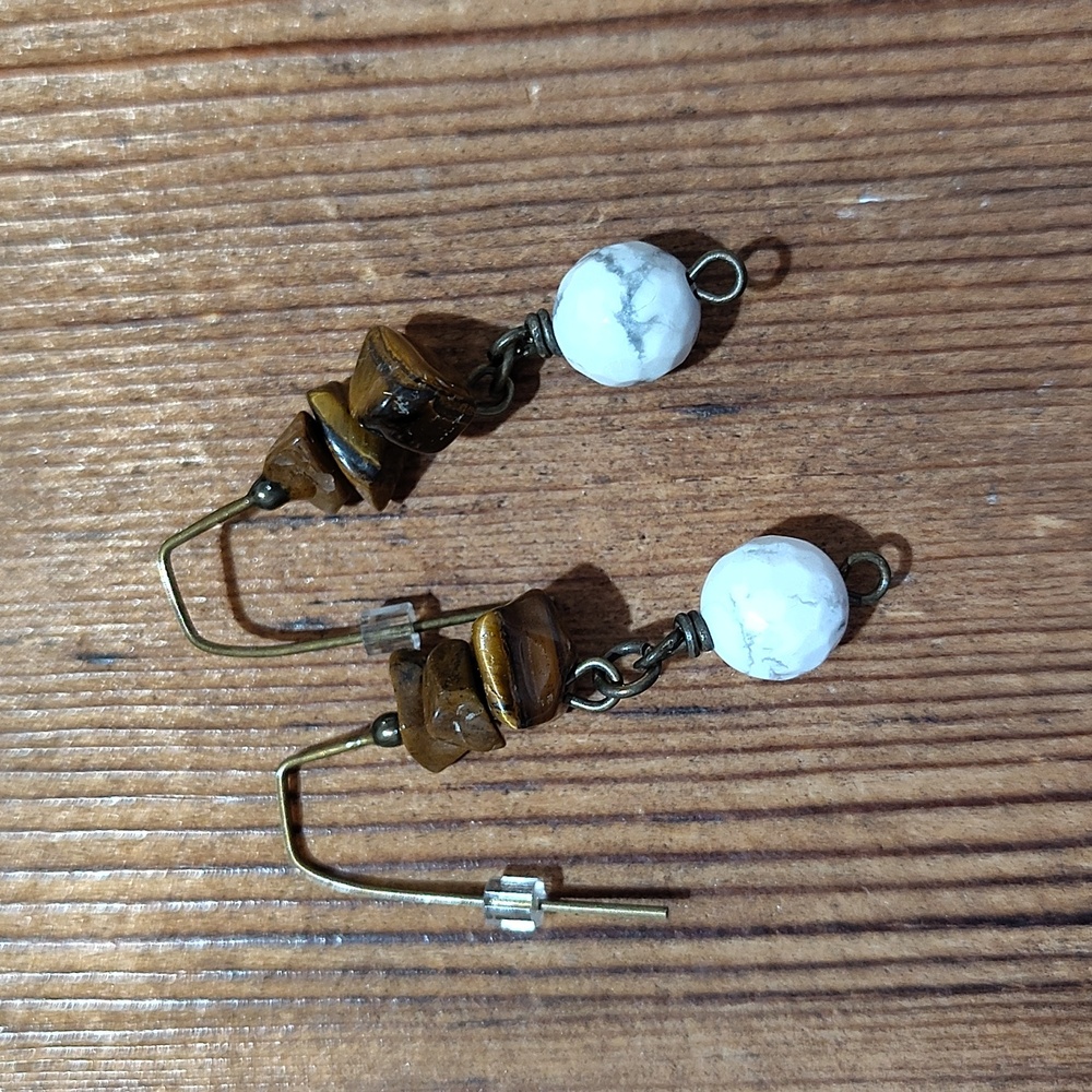*5 For $20*Ladies Dangle Earrings, Tigers Eye Earrings / Handmade Earrings